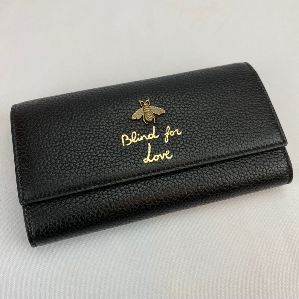 NWT Gucci Black Leather "Blind For Love" Wallet
